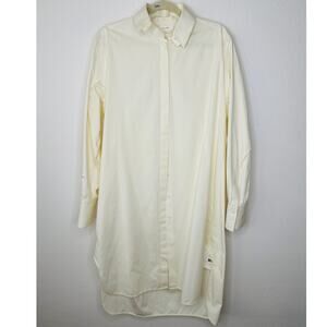 NWT The Row Cream Sona Button Long Sleeve Collared Shirtdress M